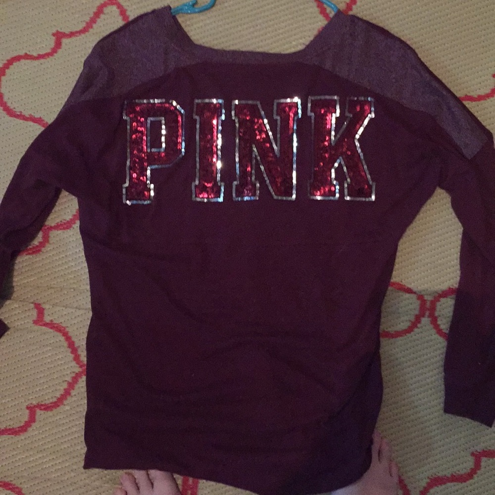 Sequined pink shirt